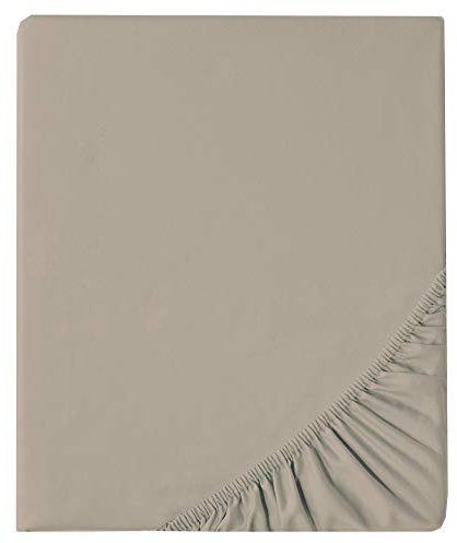 aqua-textil Luxury Bettwäsche zum Kombinieren 180 x 200 cm Spannbettlaken Silber Baumwolle Mako Satin Bettlaken