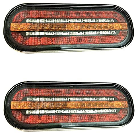 MelTruck 2x LED Rückleuchte SET Bajonett 5 PIN / 6 PIN E9 Trailer, LKW, Wohnwagen Anhänger Rücklicht - Variantenauktion (195x75 mm 5PIN und dynamischer Blinker)