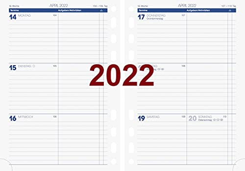 BRUNNEN 1079100002 Wochenkalendarium, Zeitplansysteme, 2022, 2 Seiten = 1 Woche, Blattgröße 14,8 x 20,8 cm, A5