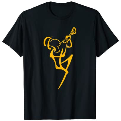 Line Art Trompeter Jazzmusiker T-Shirt