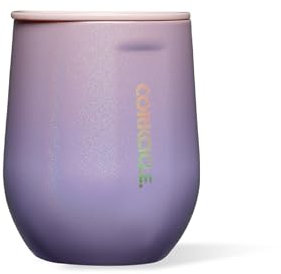 Corkcicle Isoliertes Weinglas ohne Stiel, Ombre-Fee, 340 ml, Edelstahl-Weinglas ohne Stiel hält Getränke für 6 Stunden kalt, 3 Stunden heiß, rutschfester, griffiger Isolierbecher
