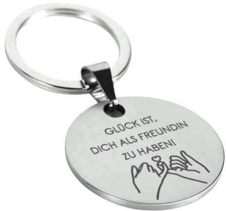 WIENS3D Schlüsselanhänger Beste Freundin Bester Freund Glück ist dich als Freundin zu haben | Beste Freundin Geburtstag Charm Bestie schönes Geschenk