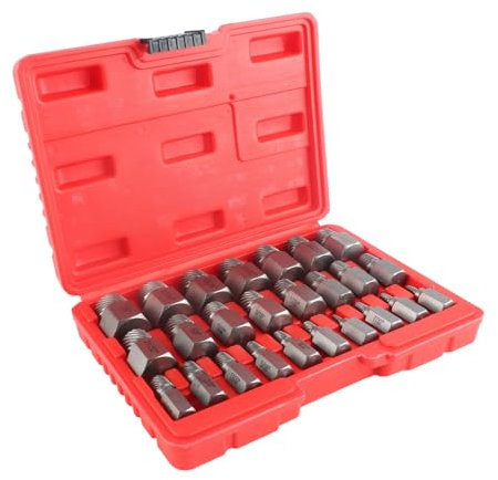 Topiky 25 teiliges Bolzenausdreher Schraubenausdreher Set, Beschädigtes Schraubenausdreher Kit Chrom Molybdän Stahl Sechskantbolzen Ausdreher Set mit Tragetasche Zum Entfernen