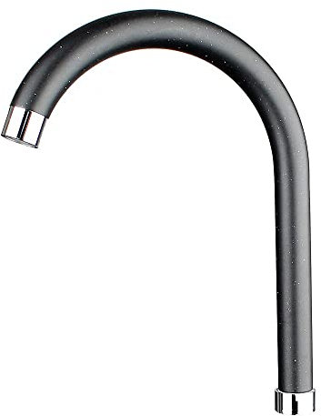 ATCO HU-Auslauf Ersatz Auslauf für Armatur Wasserhahn Küchenarmatur Spültischarmatur Waschtischarmatur Schwenkbar Schwenkauslauf 3/4 x 250 mm mit Mischdüse Granit-Schwarz