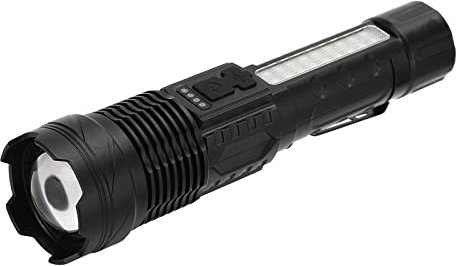 AMONIDA Linterna para Exteriores, IPX4 Impermeable 800LM Linterna Láser Blanca con Luz de Trabajo COB para Pesca