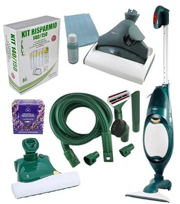 Aspirapolvere Folletto VK 140 Scopa Elettrica + Pulilava SP520 + Battitappeto EB350 + Kit Tubo + Kit Risparmio