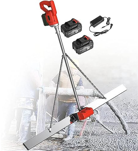 Kit Vibratorio para Solado de Hormigón Herramienta para Acabado de Hormigón, Regla Eléctrica Inalámbrica para Nivelación de Superficies de Cemento, Motor Vibratorio para Acabado de Cemento ,2Battery