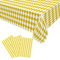 3 Pièces Nappe Jetable Anti-Taches Tableau Vichy Jaune et Blanc Nappe à Carreaux 130cm x 230 cm Rectangulaire Nappe Plastique pour fête Noël Mariage Pique-Nique Anniversaire Décorations Halloween