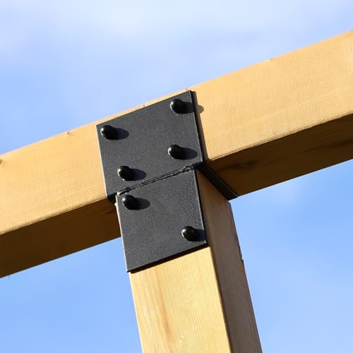 Wovar Pergola Dreiwegverbindung Schwarz für 20 x 20 cm Balken offenes Modell - pro Stück