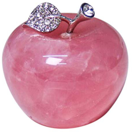 Rfeeuubft 1 pezzo di quarzo rosa naturale mela rosa per coppie, decorazioni per la casa, studio, decorazione fai da te