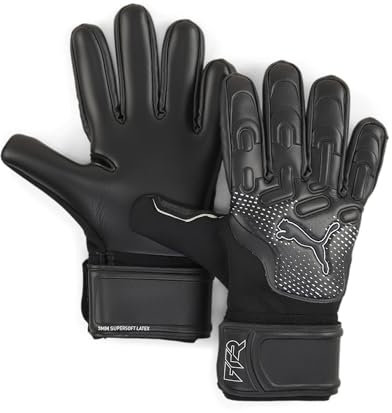 PUMA Erwachsene FUTURE Match Torwarthandschuhe 4 Black Silver Metallic ┃Torwarthandschuhe Unisex Alle Altersgruppen