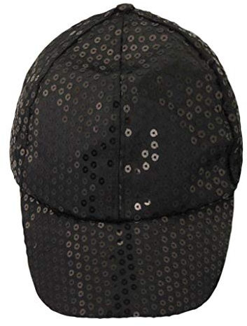Mützen Kinder Winter Farbe Unisex Baseballmützen Pailletten Mode Baseballmützen Kinder Cap Mädchen 52 (Black, One Size)