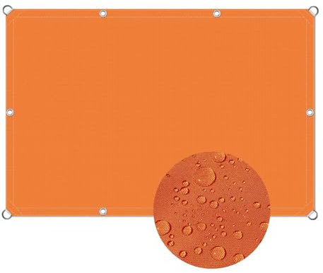 Tende da Sole per Esterno 4x7m, Telo Ombreggiante Protezione Raggi UV Vela Ombreggiante Parasole con Occhielli per Giardino, Balcone, Piscina - Arancia