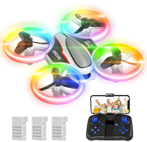 Mini Drone with 720P HD Camera for Kids and Adults, RC Quadcopter with Multi-Colored LED Lights, 3 Modular Batteries, Headless Mode, 3D Flips, Kids Drone Toys Gifts for Boys and Girls