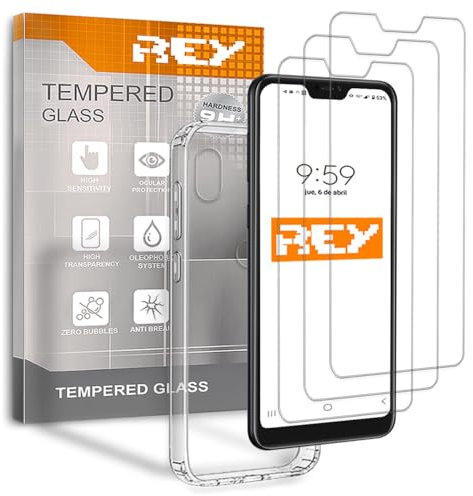 3X Protector de Pantalla y Funda para XIAOMI REDMI 6 Pro - MI A2 Lite, Cristal Vidrio Templado y Silicona TPU de Alta Resistencia