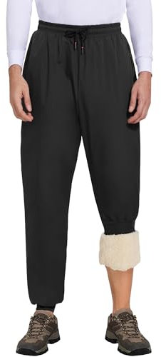Yutdeng Pantalon Polaire Homme Imperméable Pantalon de Randonnée Hiver Pantalon de Travail Chaud Pantalon Montagne Coupe-Vent Softshell Pants Hommes Ski Marche Fonctionnel Extérieure Jambe Élastiquée