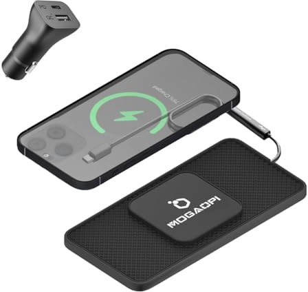 MOGAOPI Cargador de coche inalámbrico magnético de 15 W para iPhone 13/14 Plus/Pro Max, Airpods (cable de 100 cm)
