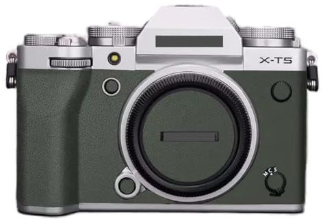 Anti-Scratch Camera Cover Skin Sticker for Fujifilm X-T5 Mirrorless Digital Camera Body Protector Vinyl Film Decals for Fuji XT5 (Silver+Leather Green)