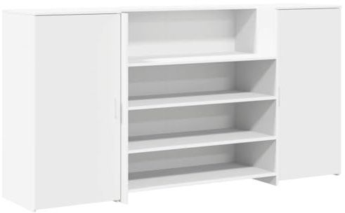 vidaXL Scrivania per Reception Bianca 200x50x103,5 cm in Legno Massello
