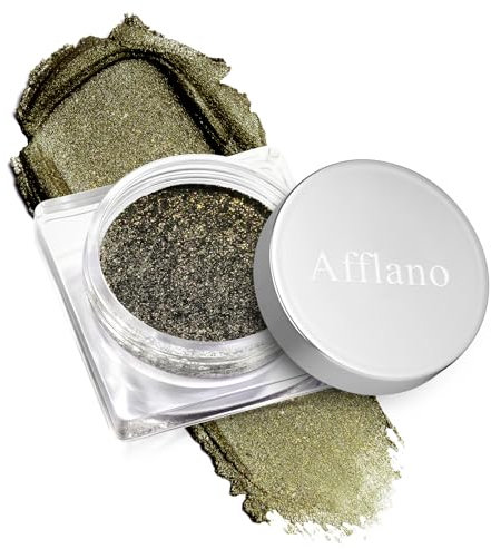 DE'LANCI Ombretto glitterato nero Glod,Crema ombretto nero Glod,Altamente pigmentato,Lunga durata,Trucco metallico degli occhi,Vegano #01