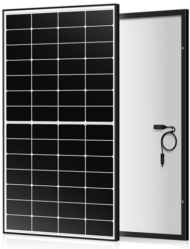 Rvpozwer Panneau solaire pour batteries 12 V, panneaux solaires monocristallins de type N, panneau solaire 18BB pour caravane, camping, balcon, abris de jardin (200W-BLACK)