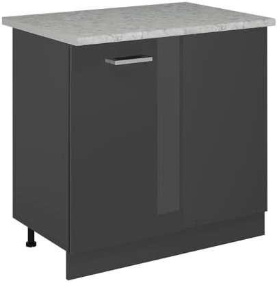 Vicco Armario de Esquina R-Line, Antracita Alto Brillo, 86 cm ET Mármol