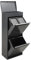 ARREGUI Top CR424-B Mülltrennsystem aus Stahl mit Aufbewahrungsbox mit Deckel | 3 Fächer Mülleimer für die Küche | 11+11+23L (45L) | 3 Fach Abfalleimer | Herausnehmbare Inneneimer mit Griff| anthrazit