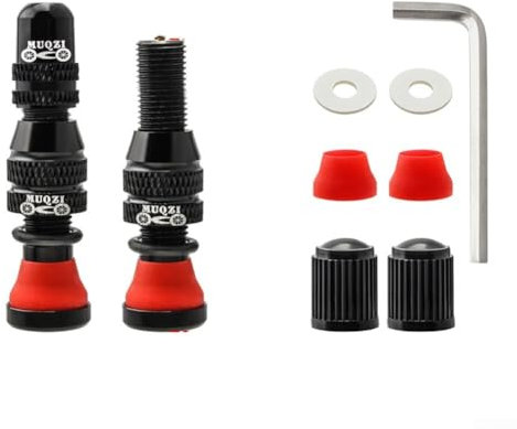 Schlauchloses Fahrradventil aus Aluminiumlegierung für Fahrrad-Felgenrad, Schraderventil, 40 mm (schwarz)