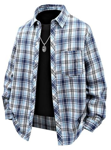 Shirt Herren Jugend Klassisch Trend LongsleeveShirt Täglicher Verschleiß All-Match ModeShirt Basic Komfortabel Casual Longsleeve Tops J-Blue XL