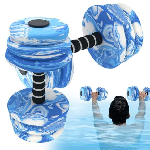 Foam Dumbbells, 1Pair Sports Aquatic Exercise Dumbbell, Water Dumbbell Arm Weights, Aqua Dumbbells Water Pool Exercise, Hand Bars Swimming Training Fitness Equipment