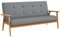 HOMCOM 3-Sitzer Sofa, Couch mit Armlehnen, Rückenkissen, Wohnzimmersofa mit Leinenoptik, Polstersofa für Wohnzimmer, Schlafzimmer 154,5 x 69,5 x 73 cm, Dunkelgrau