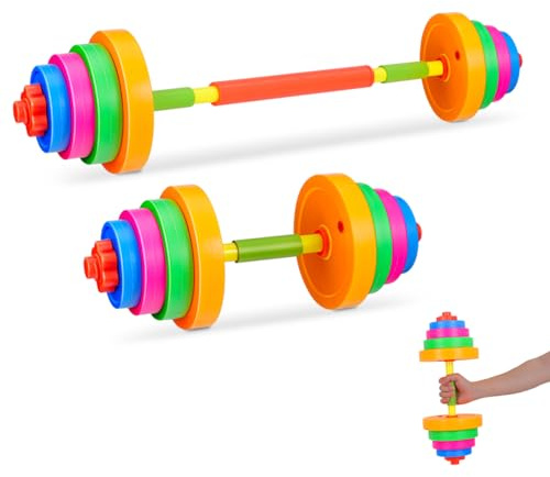 YARNOW Hanteln mit verstellbarem Gewicht für Jungen und Mädchen, tragbar, Kunststoff, Langhantel, Handgewichte, Spaß, Fitness-Werkzeug für Tanz, Gymnastik, Performance, Jungen, Mädchen, Geburtstag