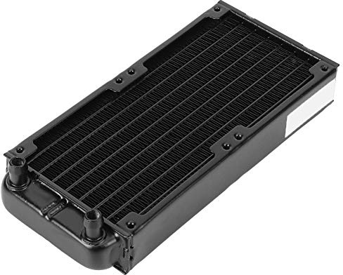 Dissipatore per CPU in Alluminio con 8 Tubicini Piani - Radiatore Raffreddamento Liquido Nero Anti - Ossidazione - Sicurezza e Prestazioni per PC Gaming e Workstation