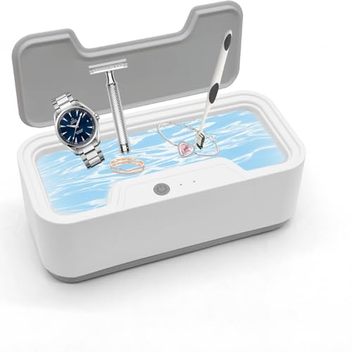 GothicBride Ultraschallreinigungsgerät Brille 45000 Hz, Ultraschallreiniger | 500ml mit 3 Reinigungsmodi und Kleiner Korb, Ultrasonic Cleaner zum Reinigen von Uhren, Schmuck, Münze, Rasierkopf(Weiß)
