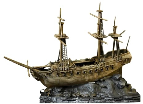 Aymzbd Aquarium Schiff Dekorationszubehör Kreative, Robuste Statue Lebensechte Dekoration