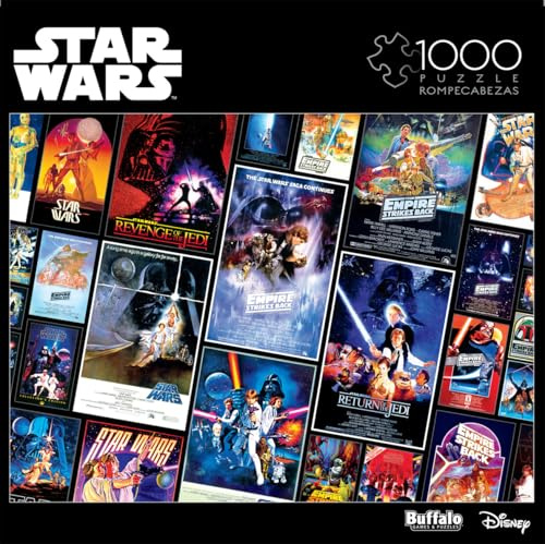 Buffalo Games 11804 Star Wars Collage: Original Trilogy Posters Jigsaw Puzzle, Black, 1000