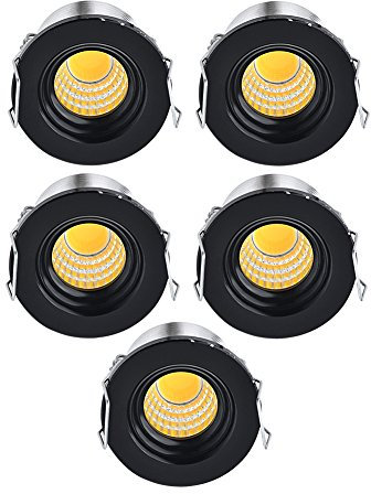 Elitlife 5 Pack Recessed LED Aluminium Mini Klein Einbaustrahler 230 V Warm White (3000 K)