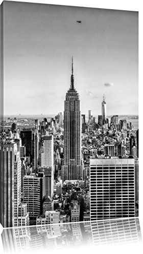 Pixxprint Empire State Building in New York, Größe: 60x40cm, Leinwandbild, fertig gespannt, Wandbild, Dekoration, Kunstdruck, kein Poster