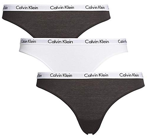 Calvin Klein Damen 3er Pack Slips Bikini Form Baumwolle mit Stretch, Mehrfarbig (Black/White/Black), XS