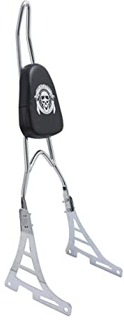 OXMART Motorcycle Chrome Rear Passenger Seat Detachable Backrest Sissy Bar W/Cushion Pad for Harley Davidson XL 883 1200 2004-Up