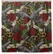 Wamika Revolvers Rosen Bänder Stoff Duschvorhang mit Haken Wasserdicht Home Badezimmer Gun Rot Blume Dekoration Bad Dekor Stoff Duschvorhang schimmelresistent 180 x 180 cm