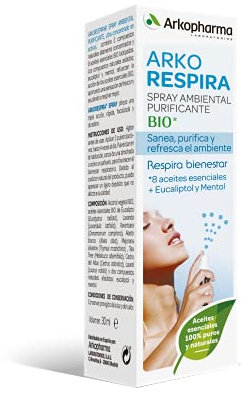 Arkopharma Arkorespira Spray Ambiental Purificante Bio 30ml, Sanea, Purifica Y Refresca El Ambiente, Con Aceites Esenciales, Eucaliptol Y Mentol