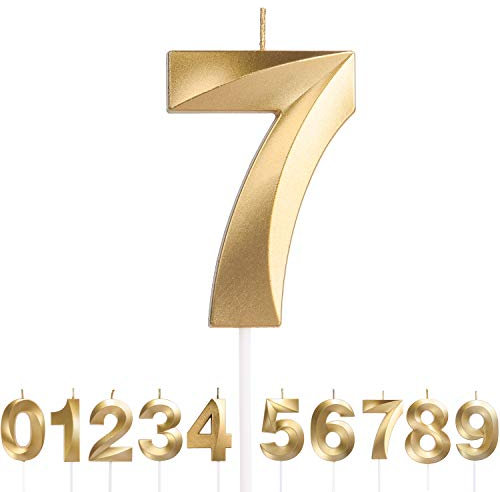 URAQT Geburtstag Zahl Kerzen, Gold Glitzer Geburtstagskerzen, Dekorative Geburtstagstorte, Hochzeitsparty, Abschlussfeier Usw 7