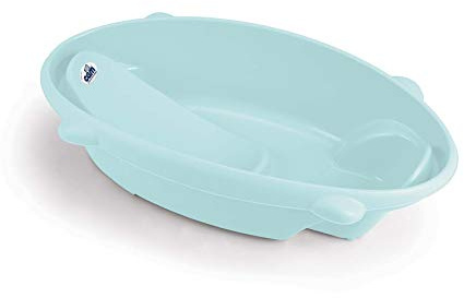 Baby-Badewanne BOLLICINA | stabile Babywanne (88 cm) mit 2 Sitzpositionen (Blau)