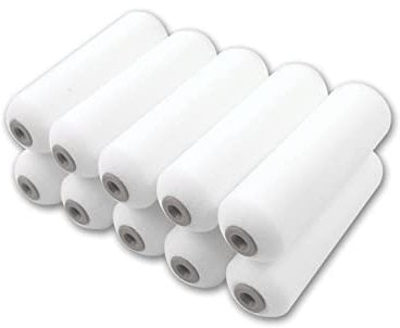 ROLLINGDOG Lot de 10 mini manchons de rouleaux de peinture en mousse haute densité 100 mm pour les revêtements haute brillance sur surface lisse