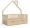 VitaliSpa Hausbett Noemi, Naturholz, 70x140 cm mit 2 Schubladen