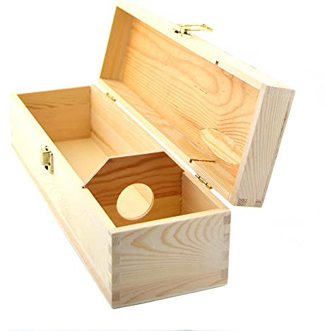 1 caja porta botellas (1 botella) caja de vino de madera de pino natural caja para botellas.