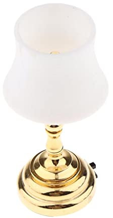 Harilla 1/12 Puppenhaus Tischlampe Licht LED Lampe Batteriebetriebene Leuchten