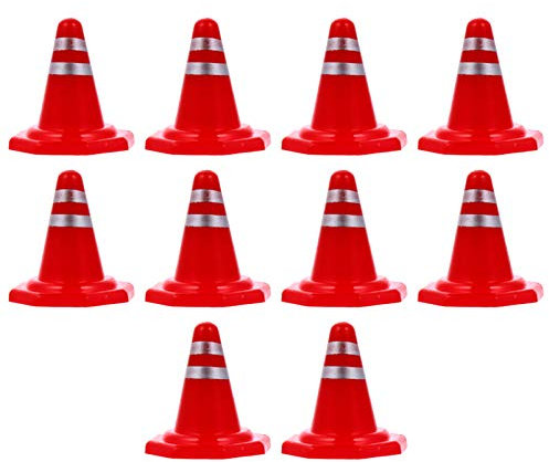 STOBOK 10 Stücke Mini Pylonen Spielzeug Kinder Leitkegel Verkehrshütchen Warnkegel Warnkegel Straßenkegel Straßensperre Spielzeug für Kinder Modellbau Fußball Sand Outdoor