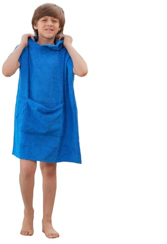 ALLEN & MATE Poncho per asciugamano con cappuccio per bambini, in cotone di alta qualità, per spiaggia, nuoto, surf, nuoto, sport acquatici, attività al chiuso e all'aperto